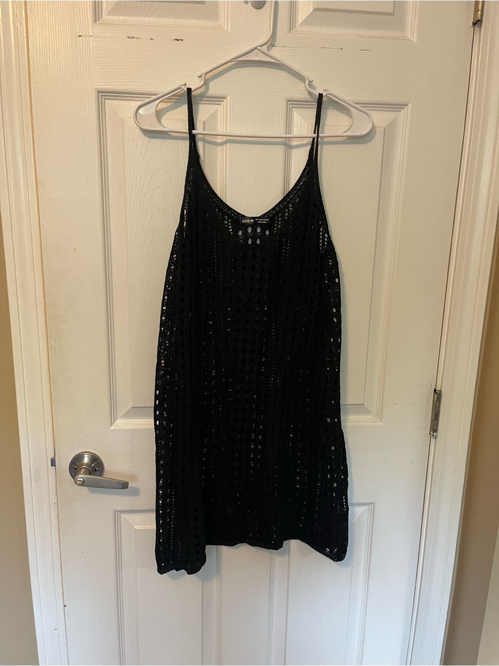 SHEIN Black Crochet Tank Cover-Up